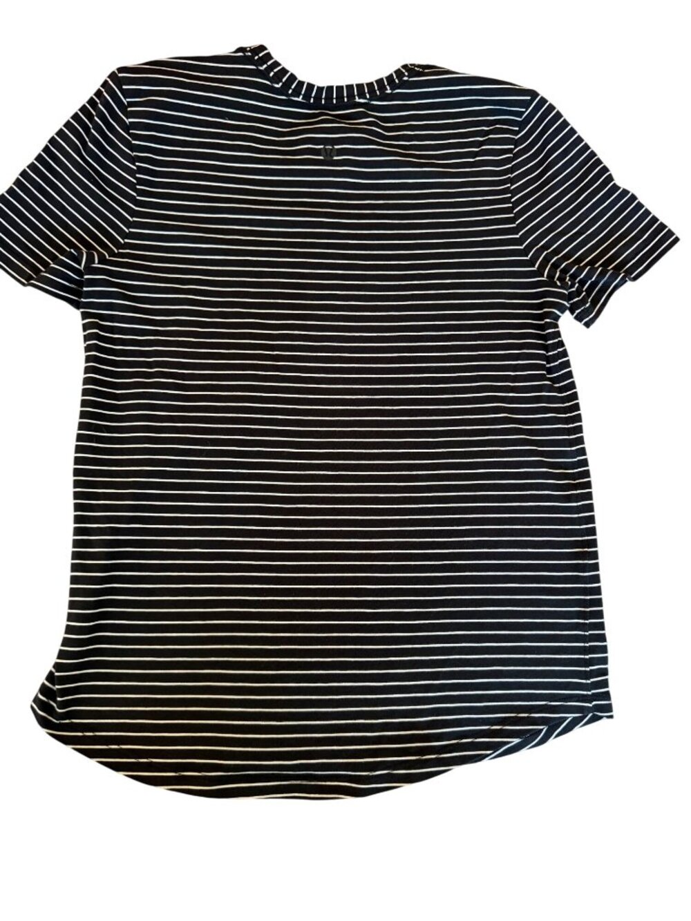 Lululemon Womens Curved Hem Shirt Size 2 Striped Crewneck Short Sleeve Athletic - Picture 5 of 5